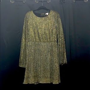 XL Long Sleeve xhilaration Dress, Gold & Black